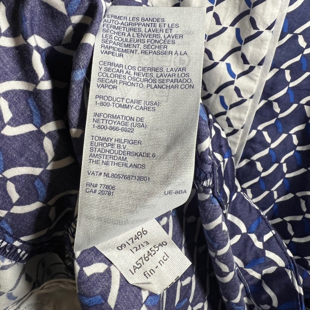 Tommy Hilfiger Astral Aura Dress in Navy Blue and White, Women's Size Medium - Picture 8 of 11